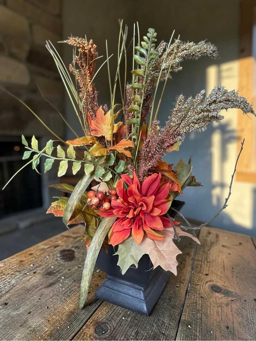 Beautiful Fall Harvest Floral Arrangement – Complete Display